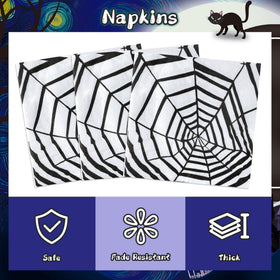 BOpusail spider web napkins 6-3in add spooky detail and quick cleanups.