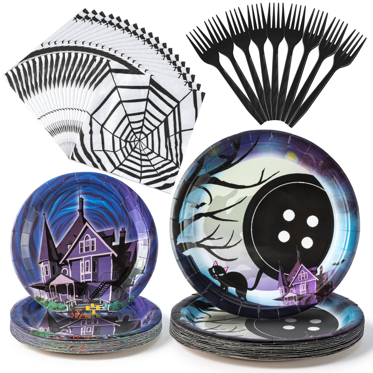 BOpusail starry night plates 9in ideal for kid-friendly dinners and easy cleanup during parties.