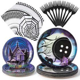 BOpusail starry night plates 9in ideal for kid-friendly dinners and easy cleanup during parties.