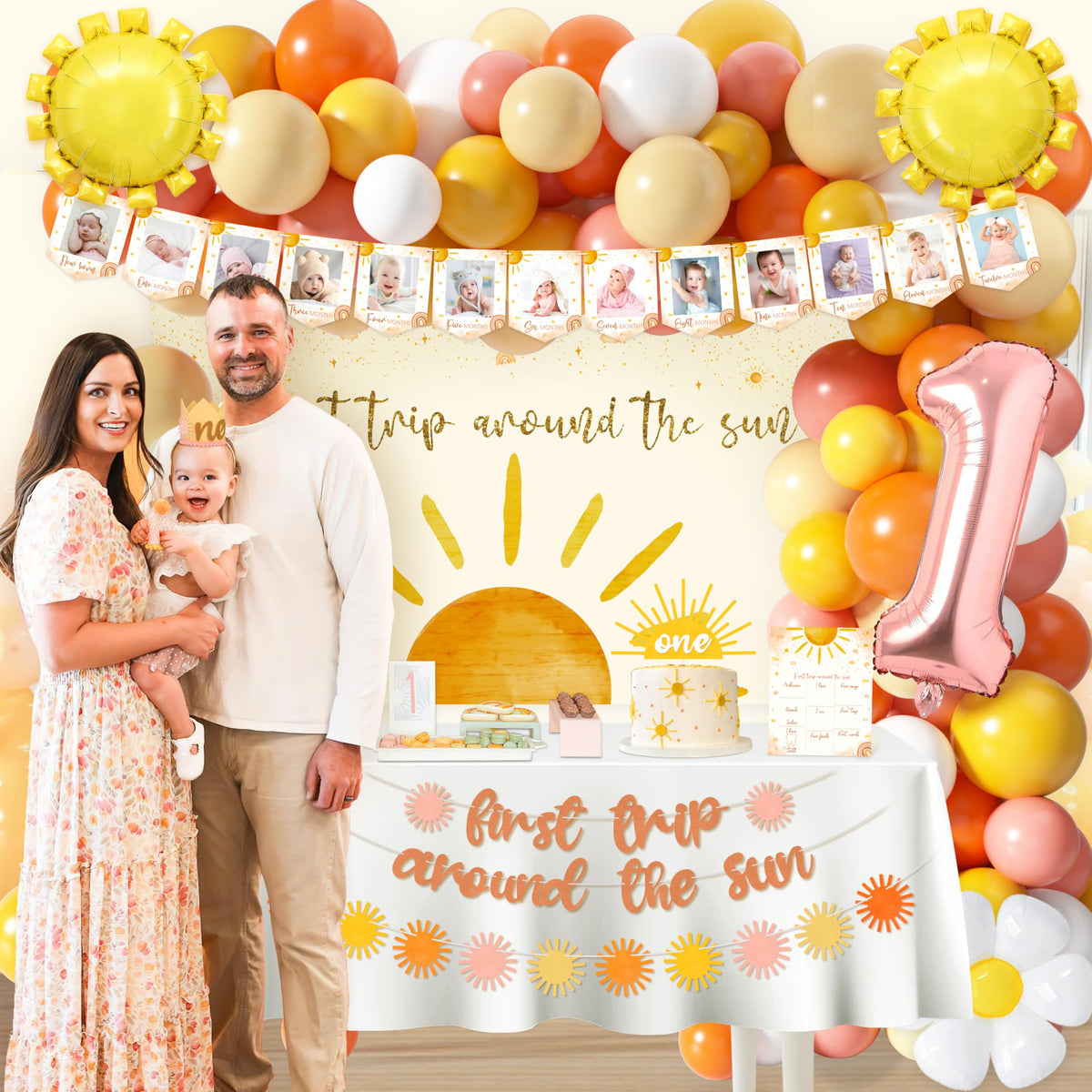 BORAMDO high chair banner coordinates decor for the birthday celebration
