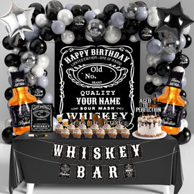 BORAMDO whiskey backdrop arch enhances party photos with an aged-to-perfection vibe.