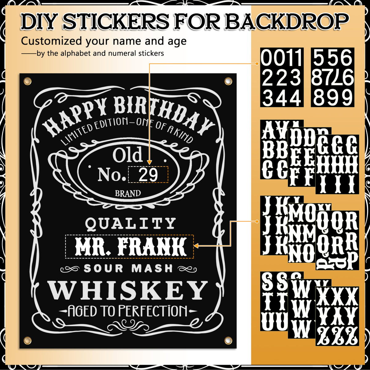 BORAMDO cake topper adds a stylish whiskey cue to the dessert table.