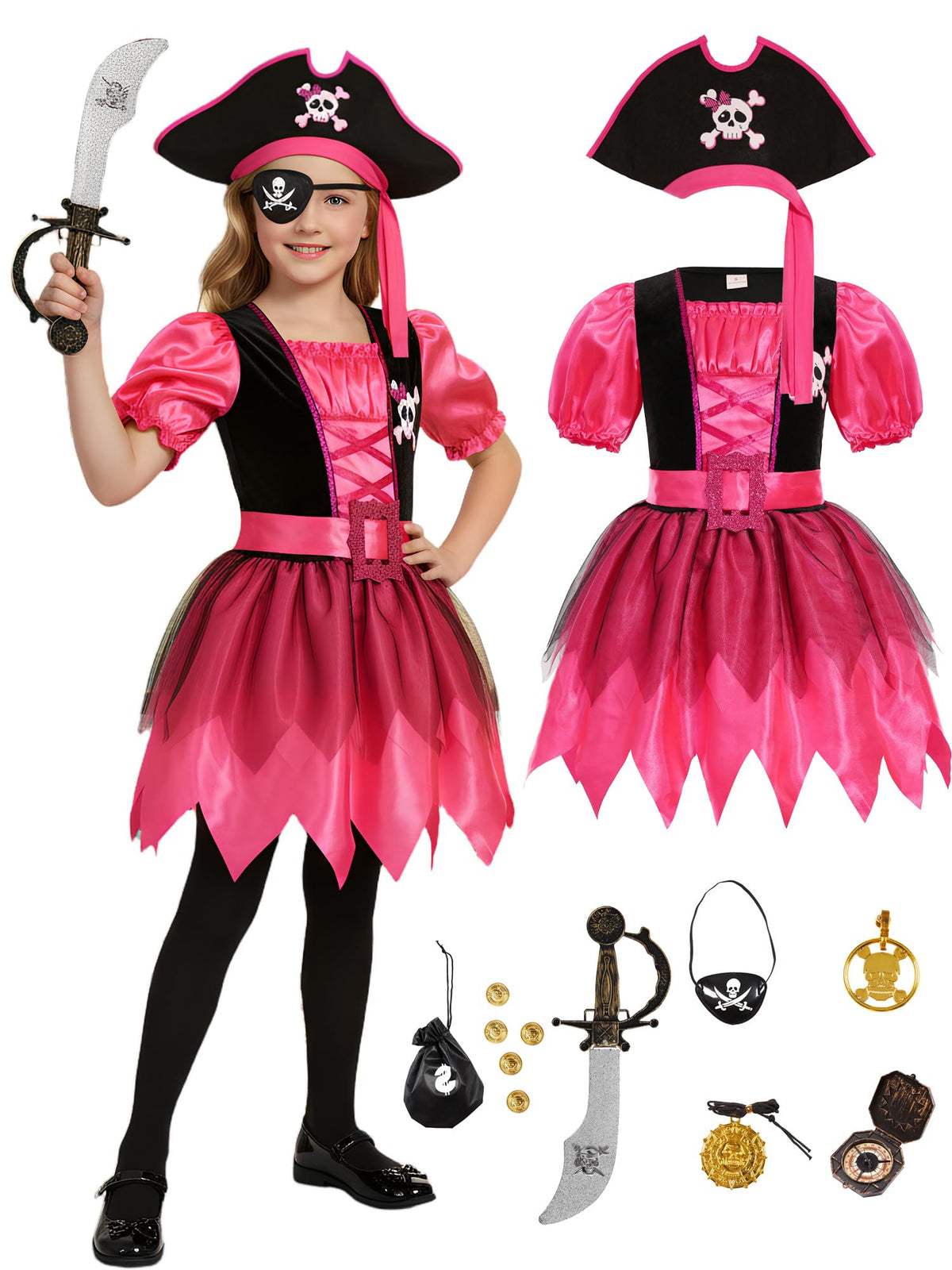 Bordazor Kids Pirate Dress for imaginative play and costume fun.