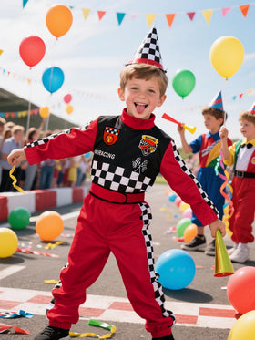 Bordazor Kids Race Car Driver Costume medal for celebratory moments