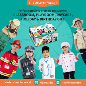 Born Toys 6-in-1 gardener costume promotes outdoor pretend tasks