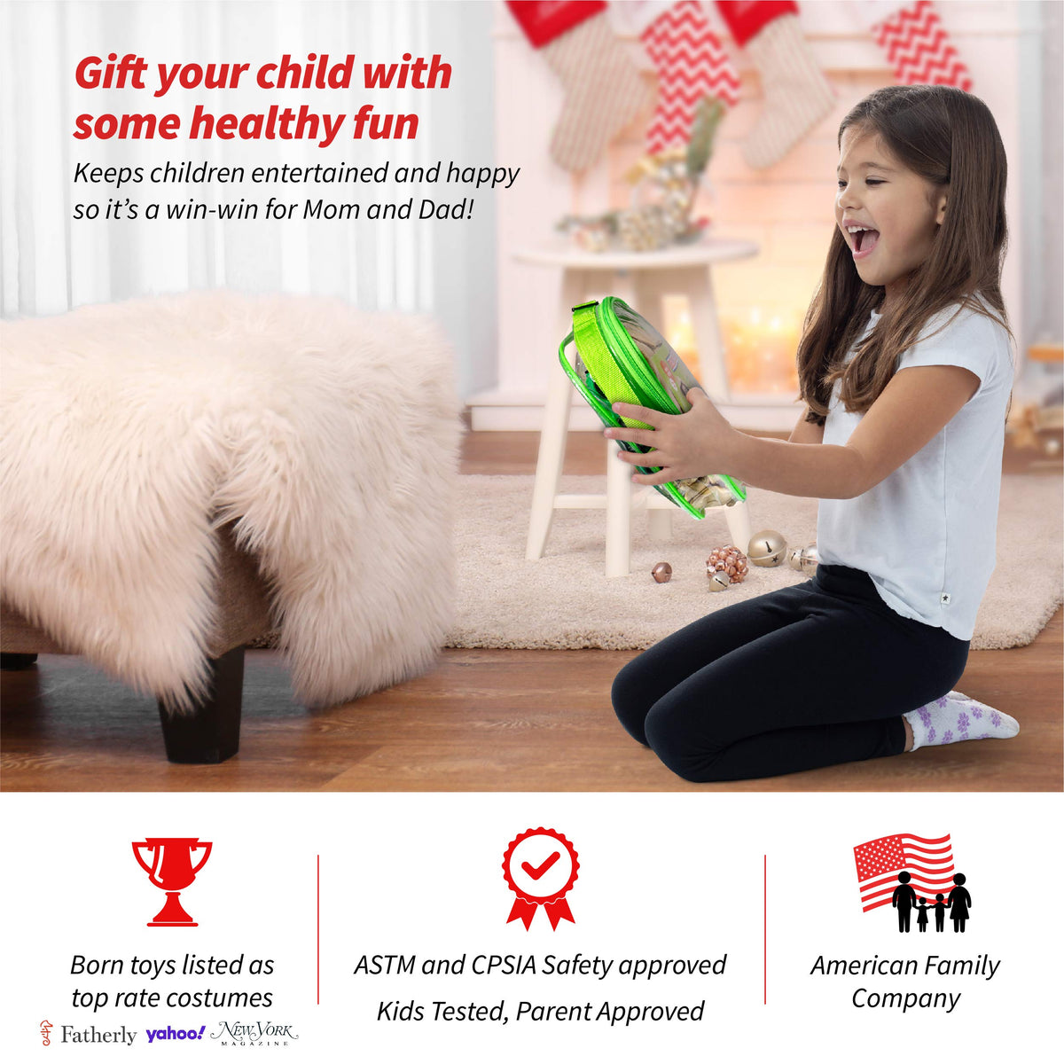 Born Toys Explorer costume scavenger hunt card, guides kids through interactive outdoor missions.