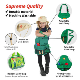 Born Toys Kids Shovel image highlighting a sturdy wooden handle for safe digging