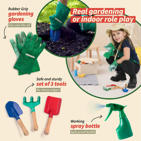 Born Toys Kids Rake image emphasizing durable design for young gardeners