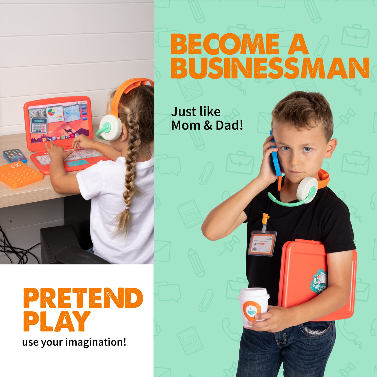 Born Toys office phone encourages social role play and storytelling with friends or family.