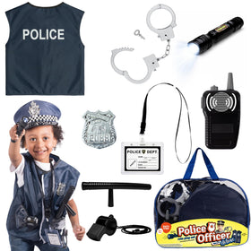 Born Toys police costume hat enhances imaginative play.
