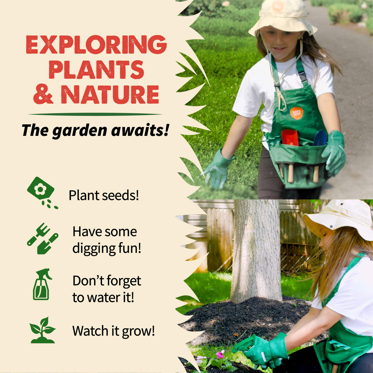 Born Toys Working Spray Bottle image demonstrating real watering action for plants