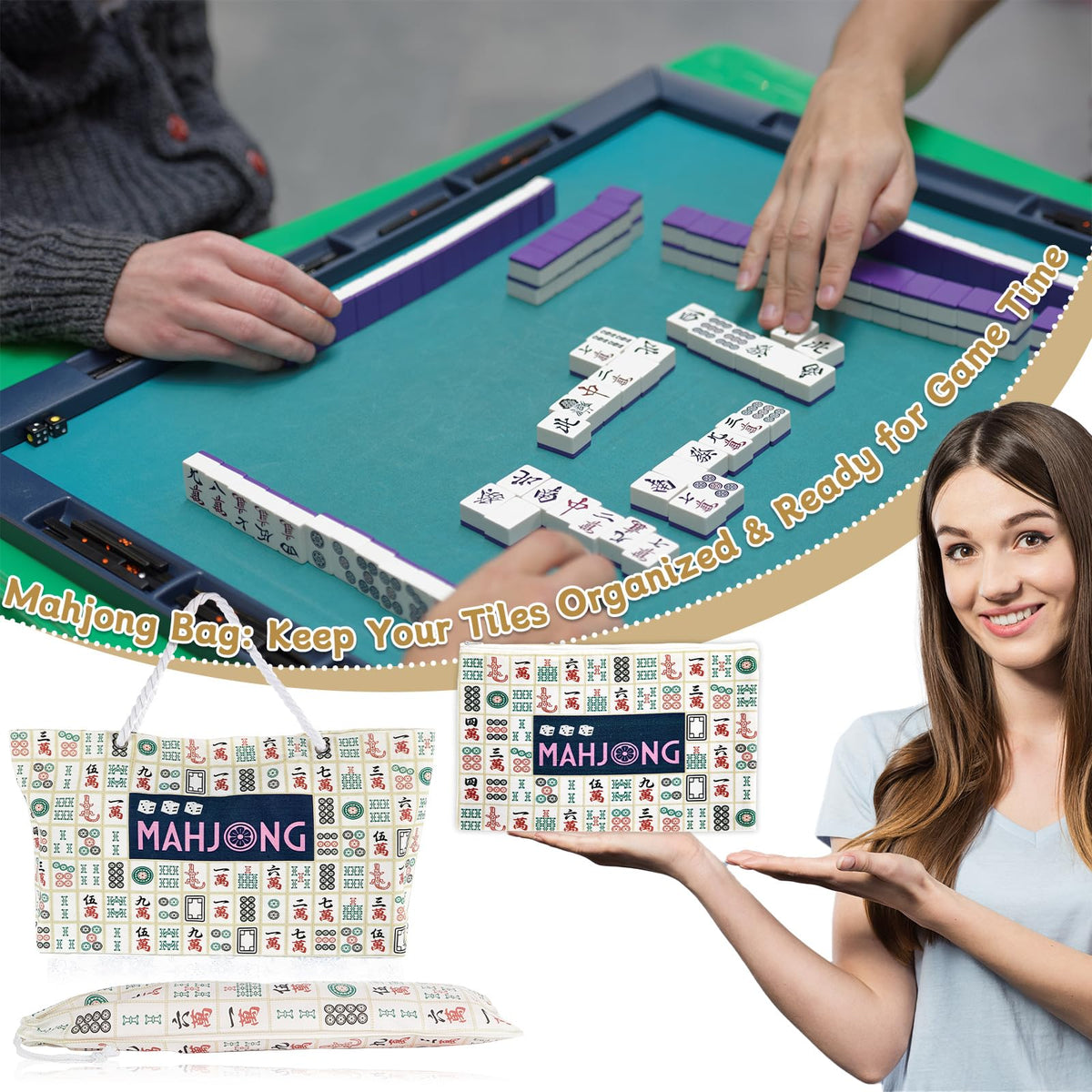 Bornerwhite mahjong-accessories storage neatly organizes tiles and racks