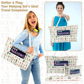 Bornerwhite mahjong bag zipper secure keeps accessories safe