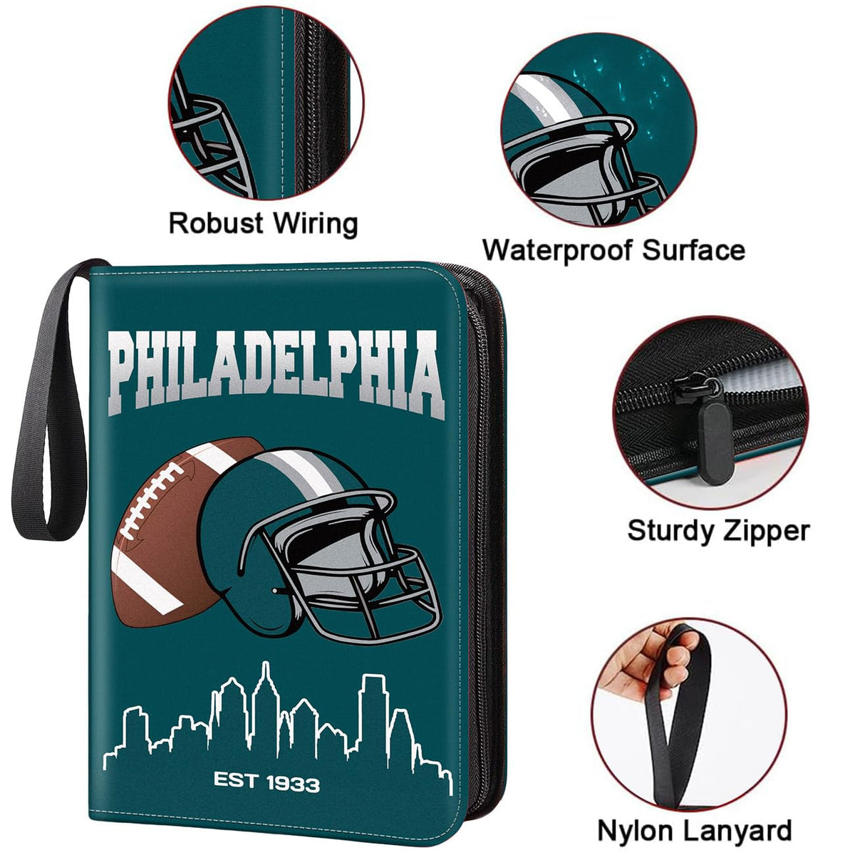 BOSTEPY binder with sturdy 3-ring design for easy sleeve replacement.