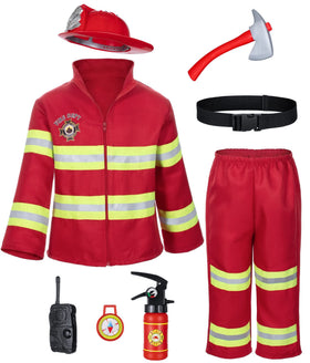 Bosvin Kids Fireman costume jacket-pants set for imaginative dress-up play