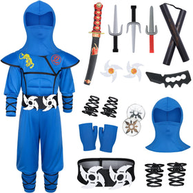 Bosvin Kids Ninjia blue muscle jumpsuit for comfortable fantasy dress-up