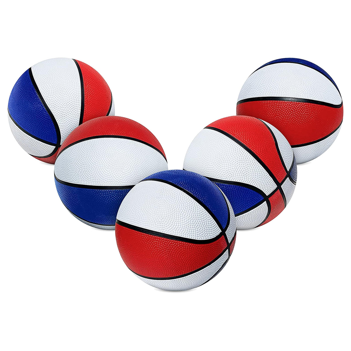 Botabee 7-inch indoor basketballs set of five for versatile play.
