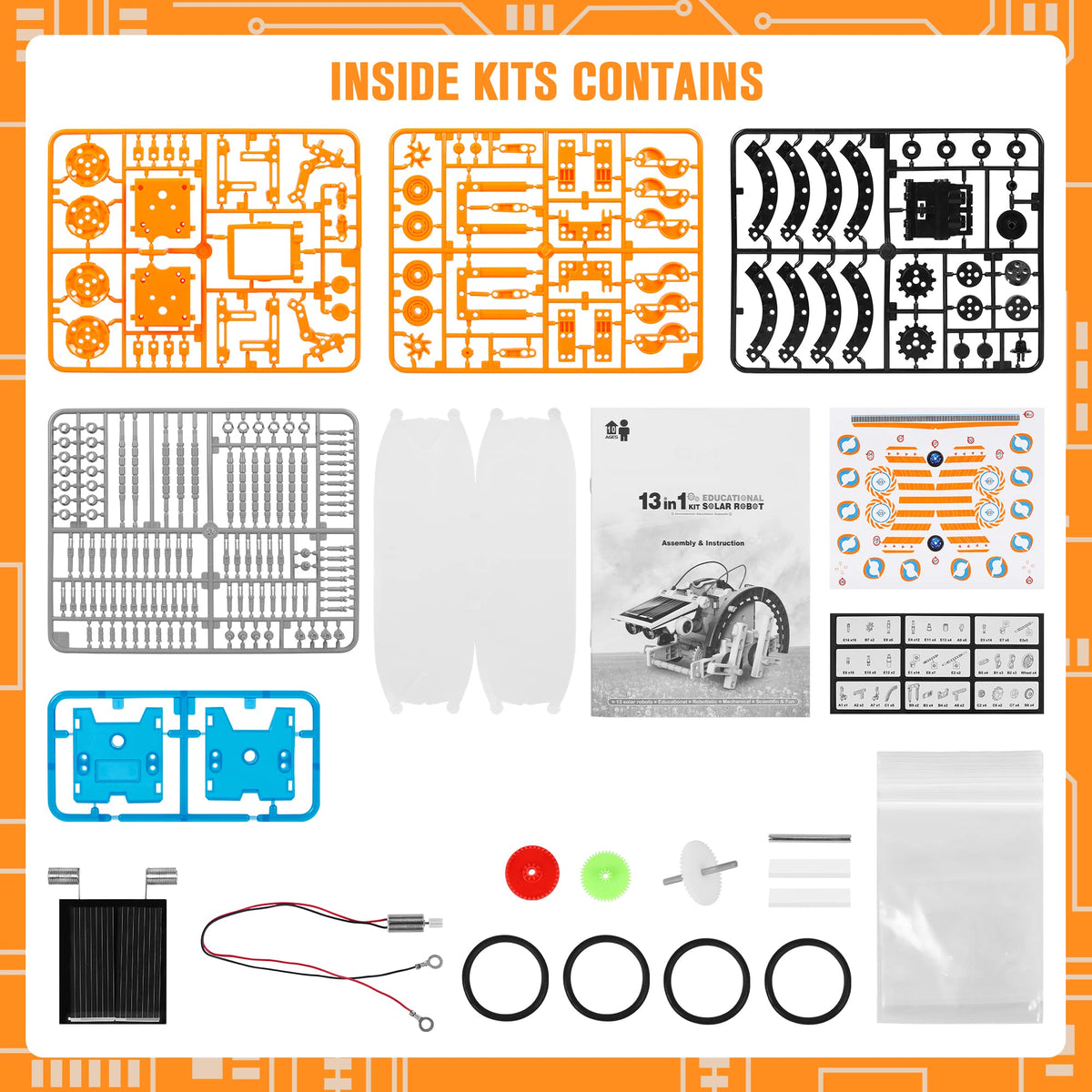 Bottleboom step-by-step guide and parts laid out for easy building