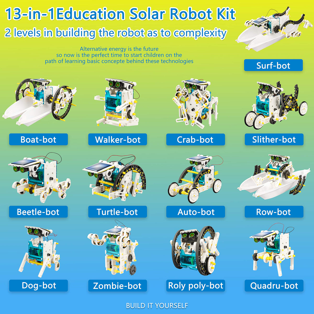 Bottleboom STEM 13-in-1 assembly process image highlighting step-by-step learning
