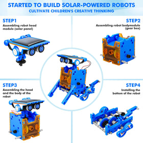 Bottleboom solar robot kit assembly scene encourages problem solving and creativity.