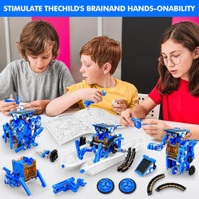 Bottleboom components spread out reveal gears, plates, and tires for tactile building.