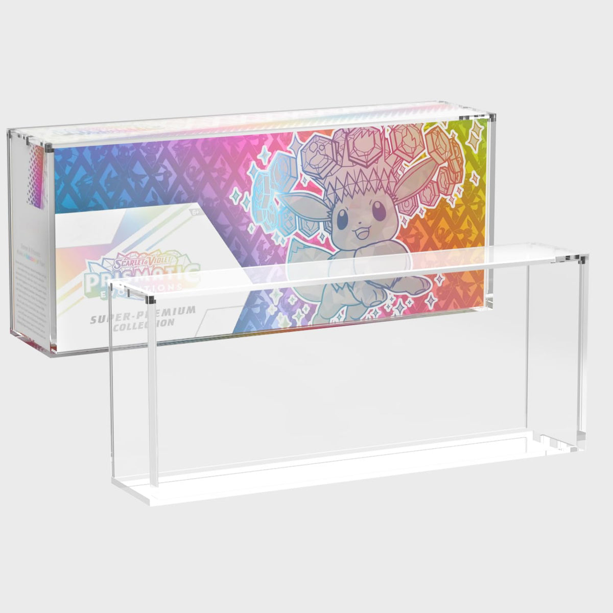 Botyboty Prismatic Evolutions SPC Box display case protects and showcases your collection.