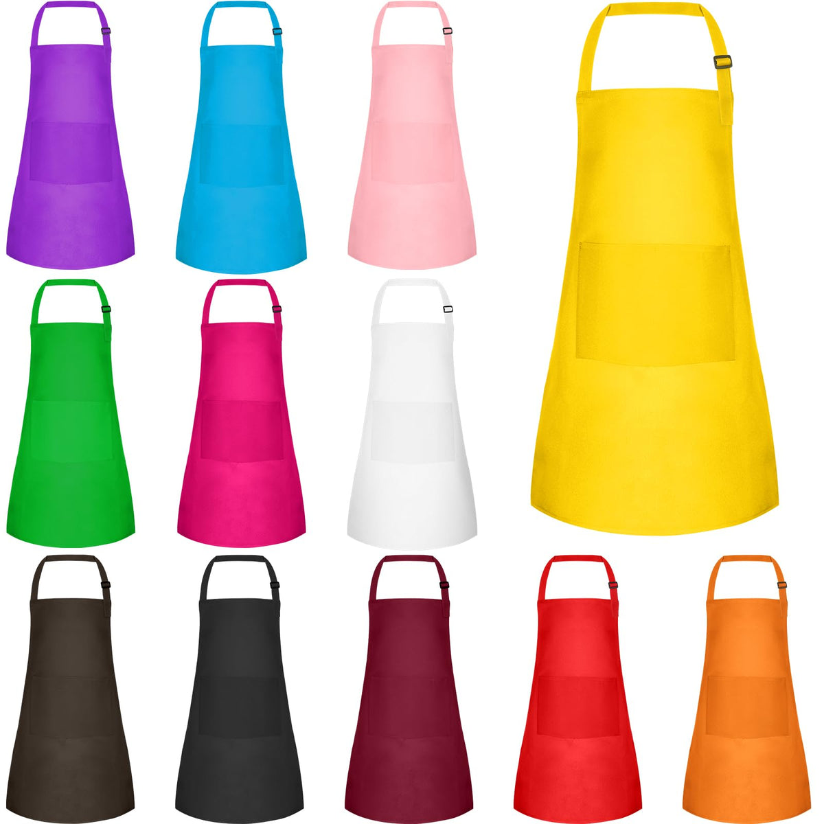 BOUBONI 12-pack kids apron with two pockets, ideal for art and cooking activities.