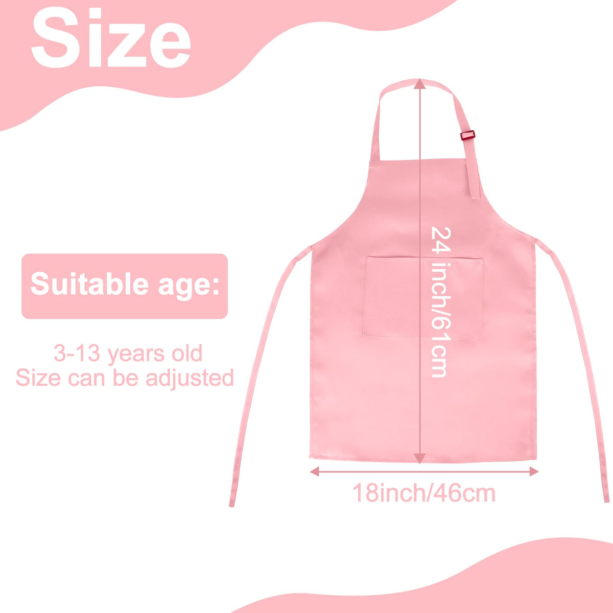 BOUBONI kids apron adjustable shoulder straps for a comfortable fit during activities.