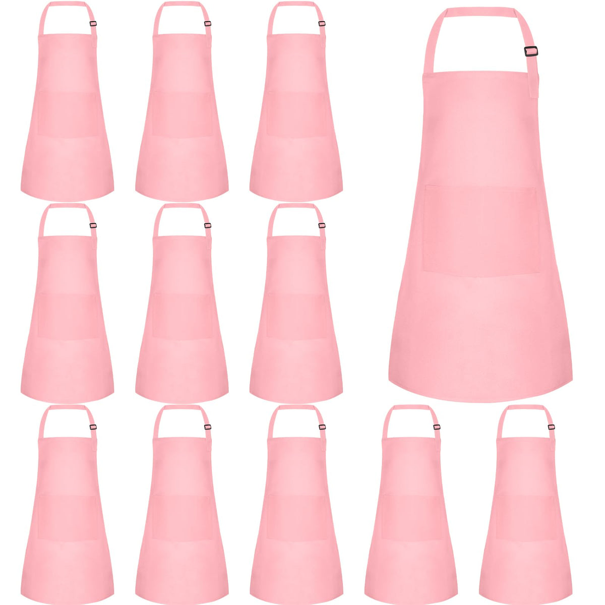 BOUBONI pink kids apron bulk pack ready for creative cooking and crafts.