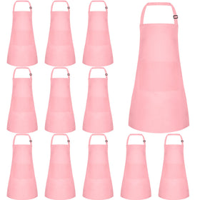 BOUBONI pink kids apron bulk pack ready for creative cooking and crafts.