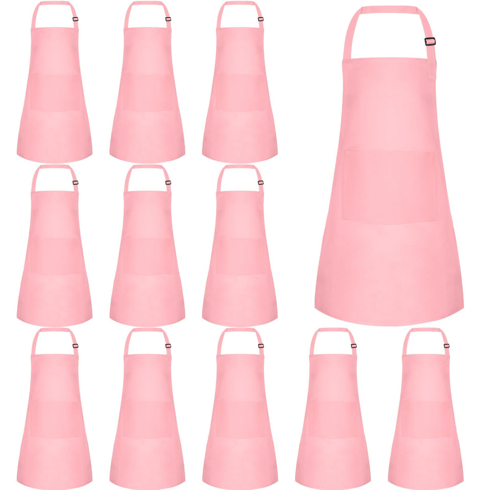 BOUBONI pink kids apron bulk pack ready for creative cooking and crafts.
