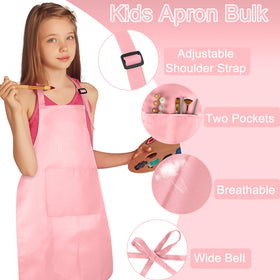 BOUBONI pink polyester apron resists stains for easy cleanup.