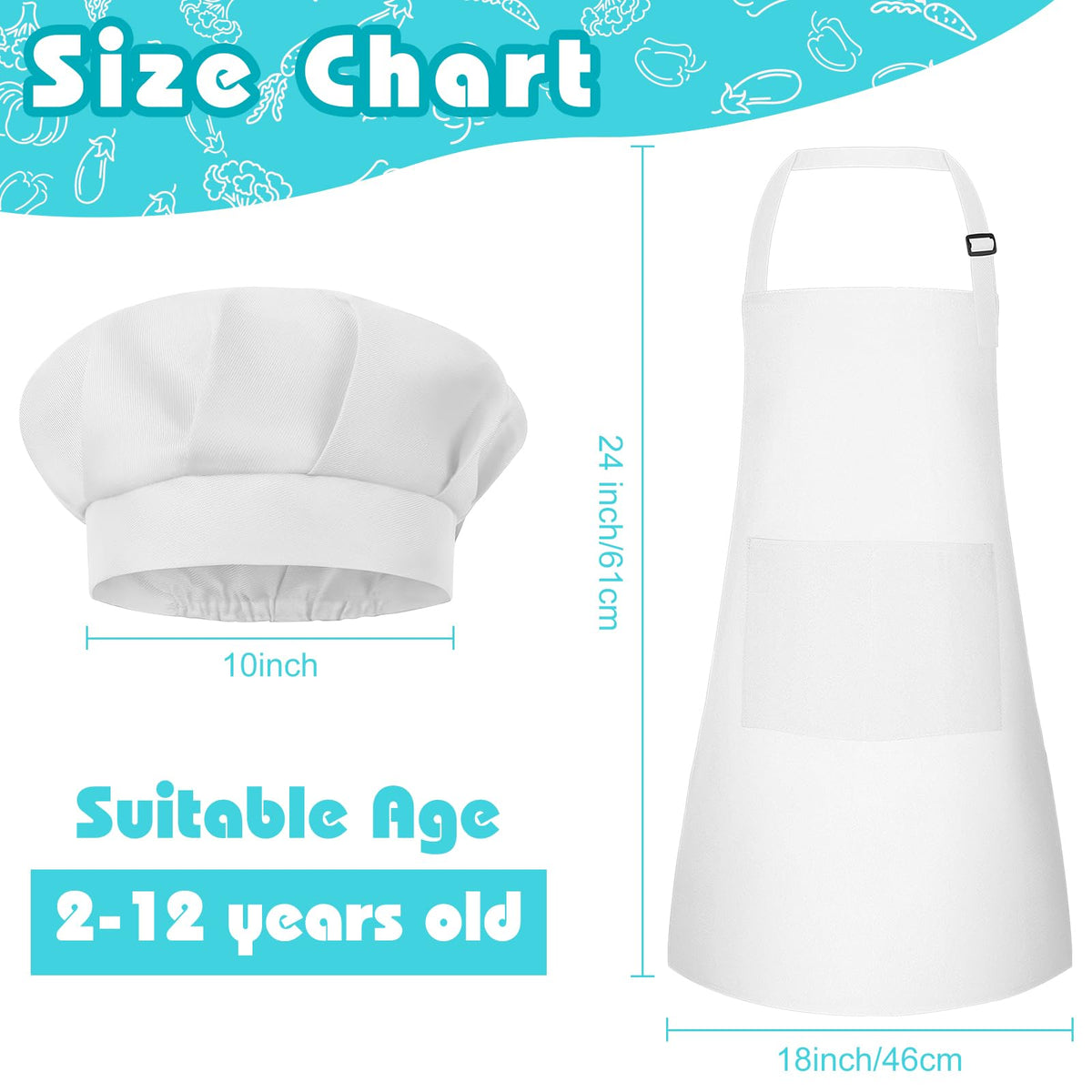 Bouiexye adjustable chef hat with elastic back, secure fit for growing children.