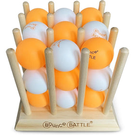 Bounce Battle Wood Edition cube close-up showing premium handcrafted wood