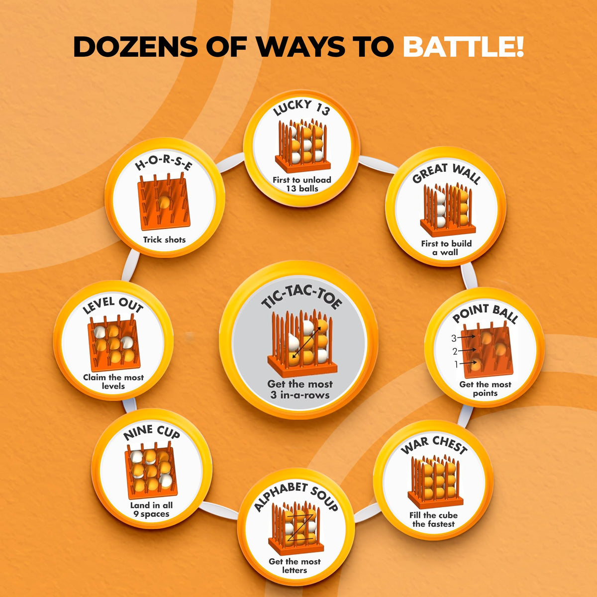 Bounce Battle Wood Edition visuals illustrating multiple play modes