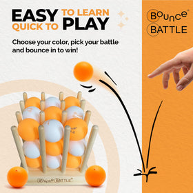 Bounce Battle Wood Edition set on table during fast skill challenges