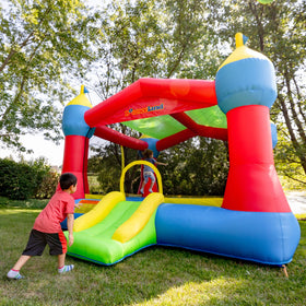 Bounceland basketball hoop feature adds energetic play and friendly competition during parties.