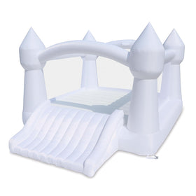 Bounceland Daydreamer cloud bounce house exterior with pastel castle design for outdoor fun