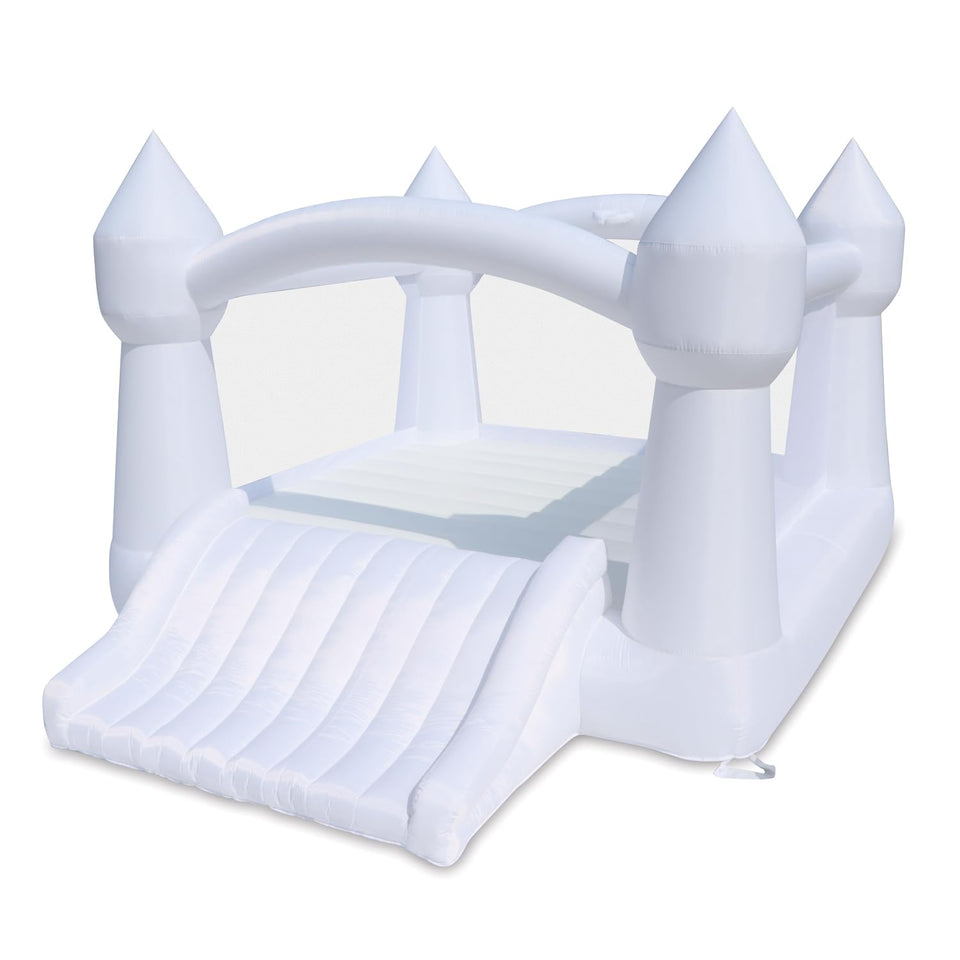 Bounceland Daydreamer cloud bounce house exterior with pastel castle design for outdoor fun