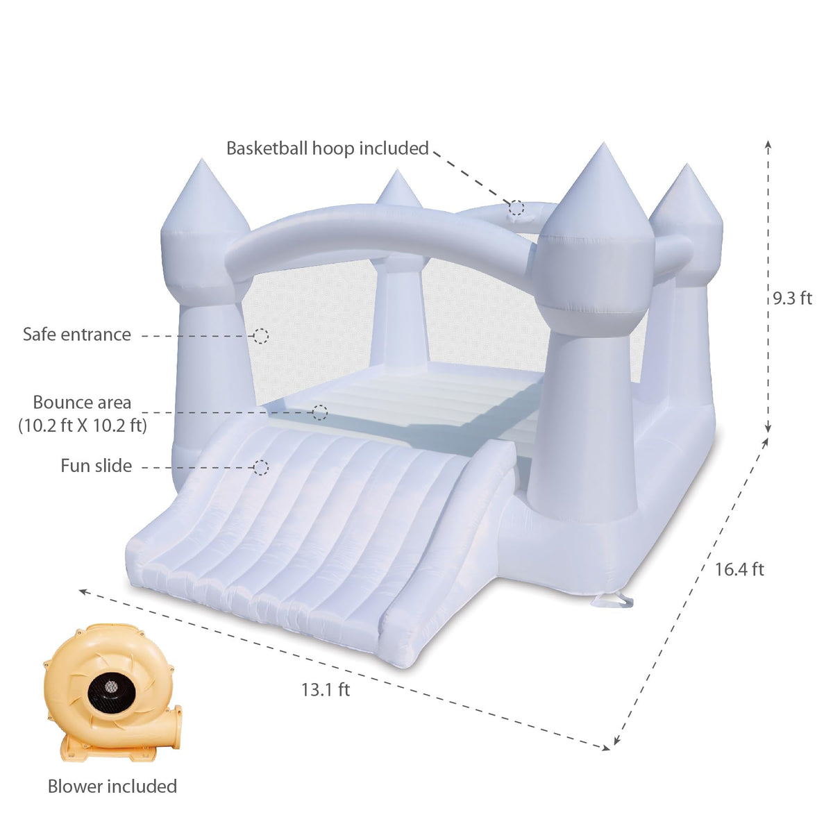 Bounceland Daydreamer safety label and instructions for safe use