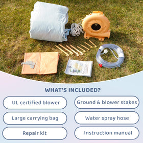 Bounceland Splash Zone Dream compact backyard setup for easy storage.