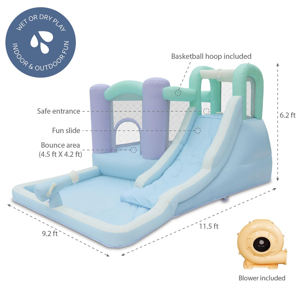 Bounceland Splash Zone Dream splash pool ready to cool and splash.