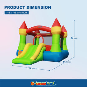 Bounceland Bounce House Castle slide—compact, safe indoor or outdoor ride for kids.