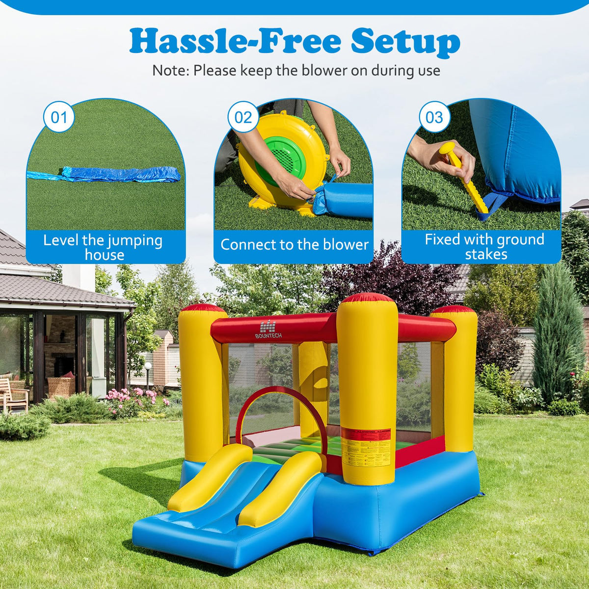 BOUNTECH spacious footprint suitable for indoor or outdoor parties