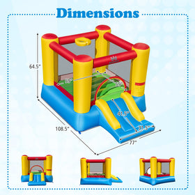 BOUNTECH bounce house secured with ground stakes for stable play