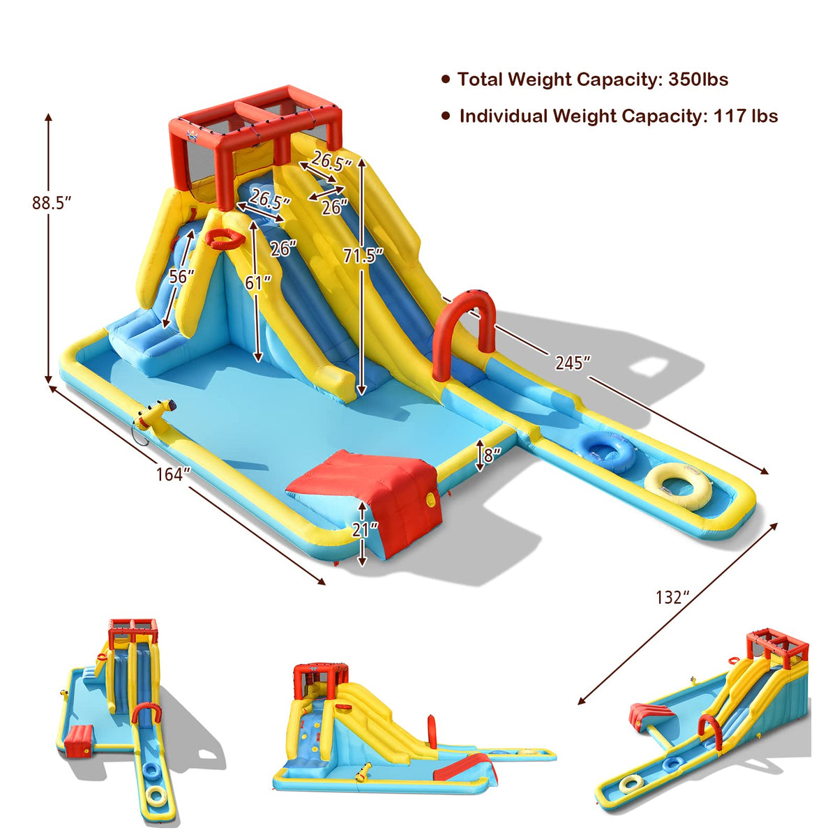 BOUNTECH dual-slide with surfing game for active outdoor play