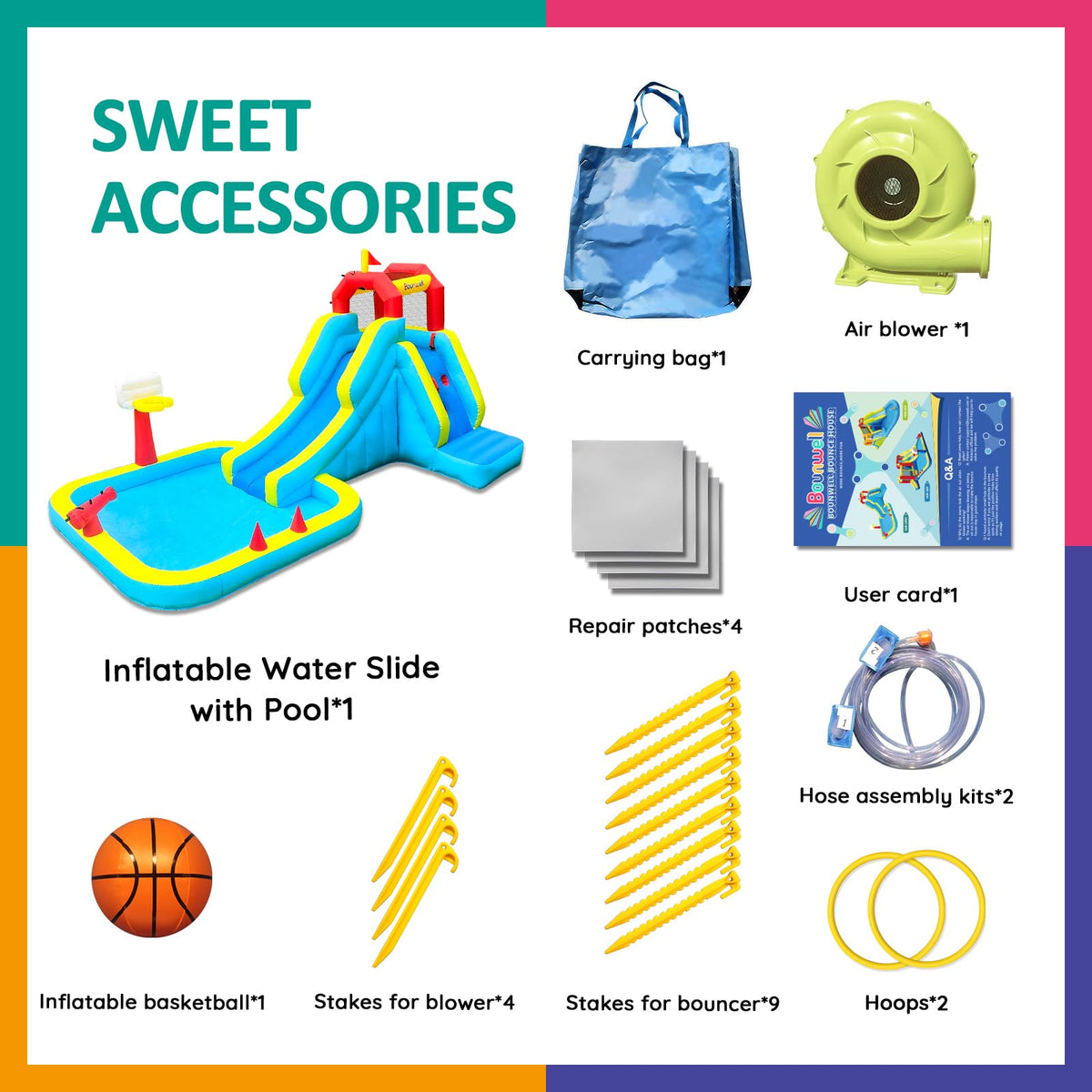 Bounwell carry bag enables quick setup and easy storage after use.