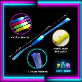 BouQuw glow fiber wand demonstrating three lighting modes for events