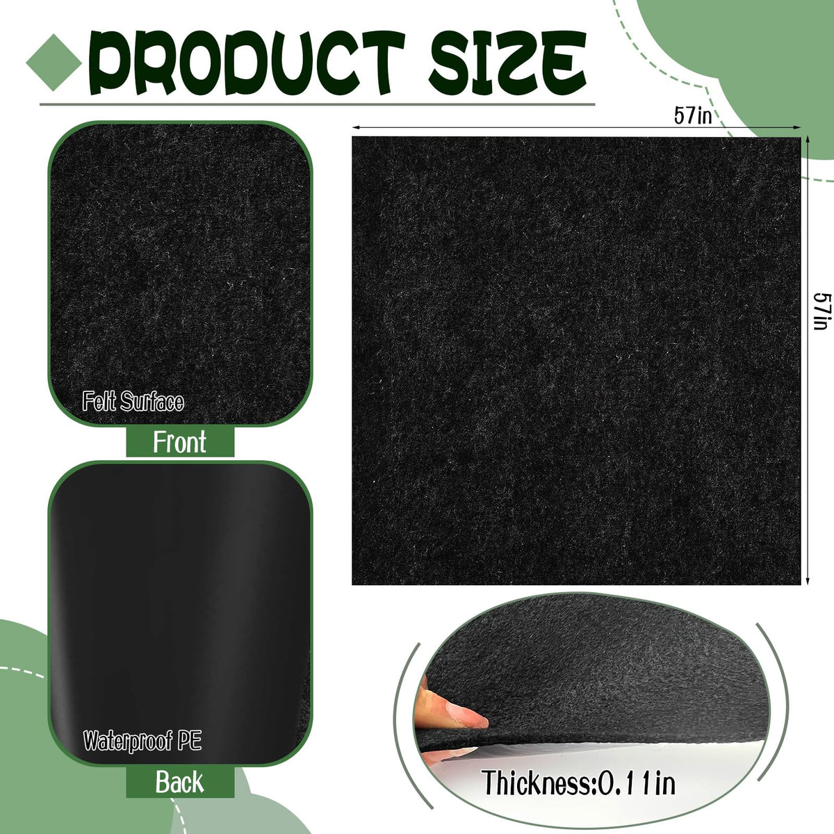 BOUTICOL Outdoor Playhouse Mat non-slip backing provides stable footing on damp surfaces.