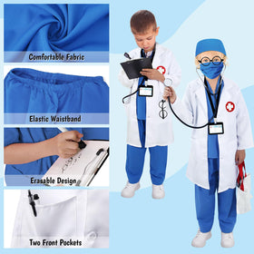 Boutrele doctor costume cap completes the complete doctor look for kids.